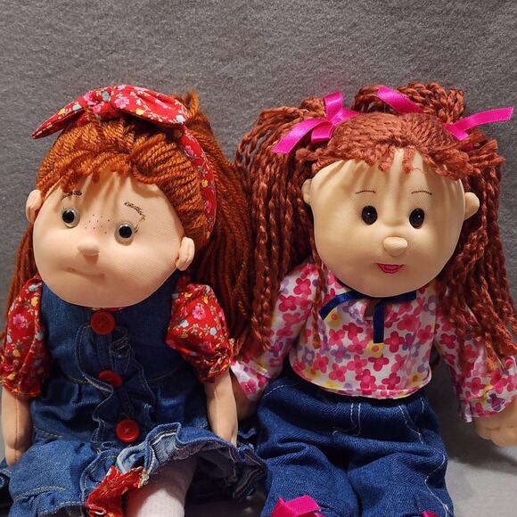 Ty Beanie & Fine Toy Soft Sculpted Plush Dolls Face Body Curly Red Haired Denim - Picture 2 of 16